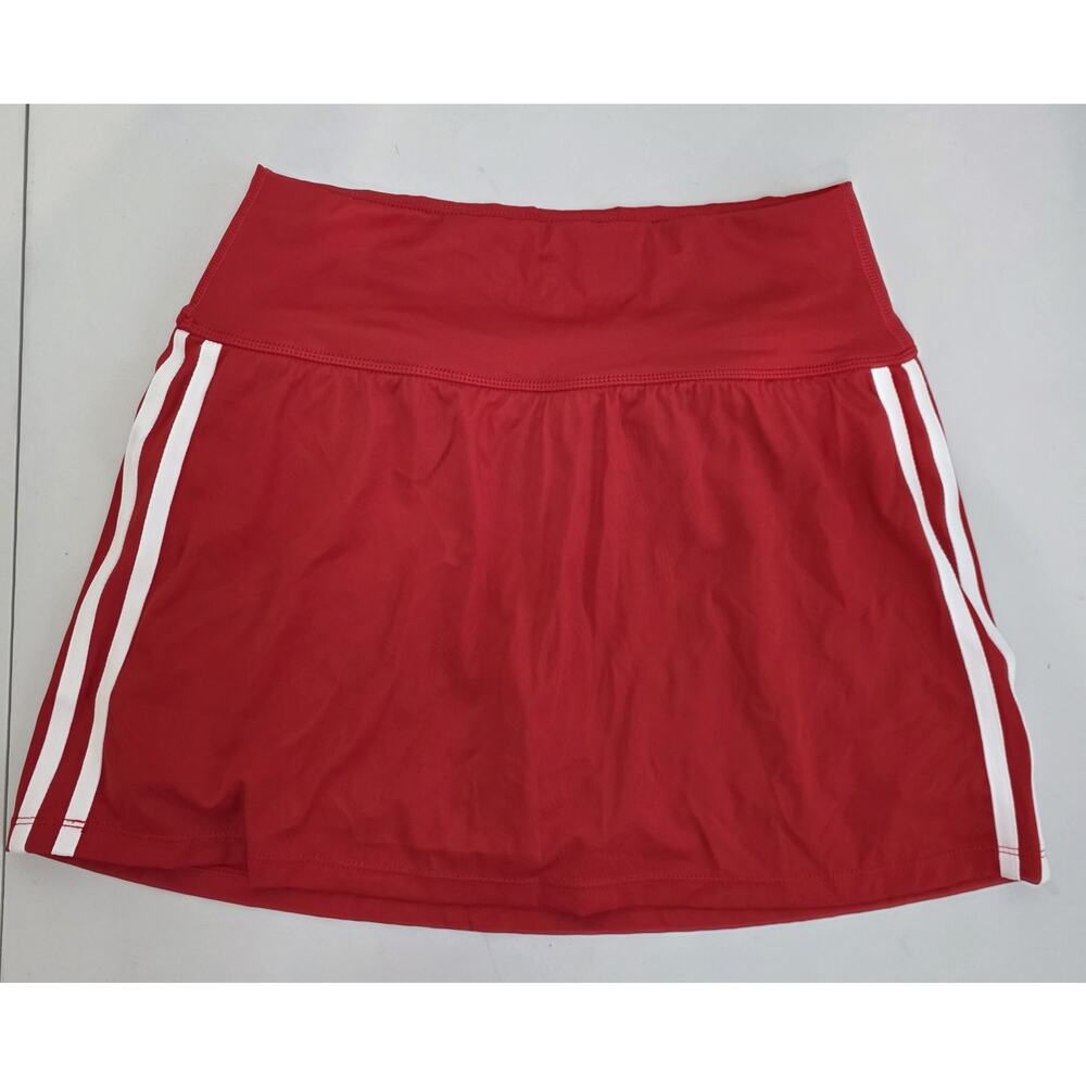 Halara Red Athletic Skort Side Stripe Hidden Pockets Size Small NWT